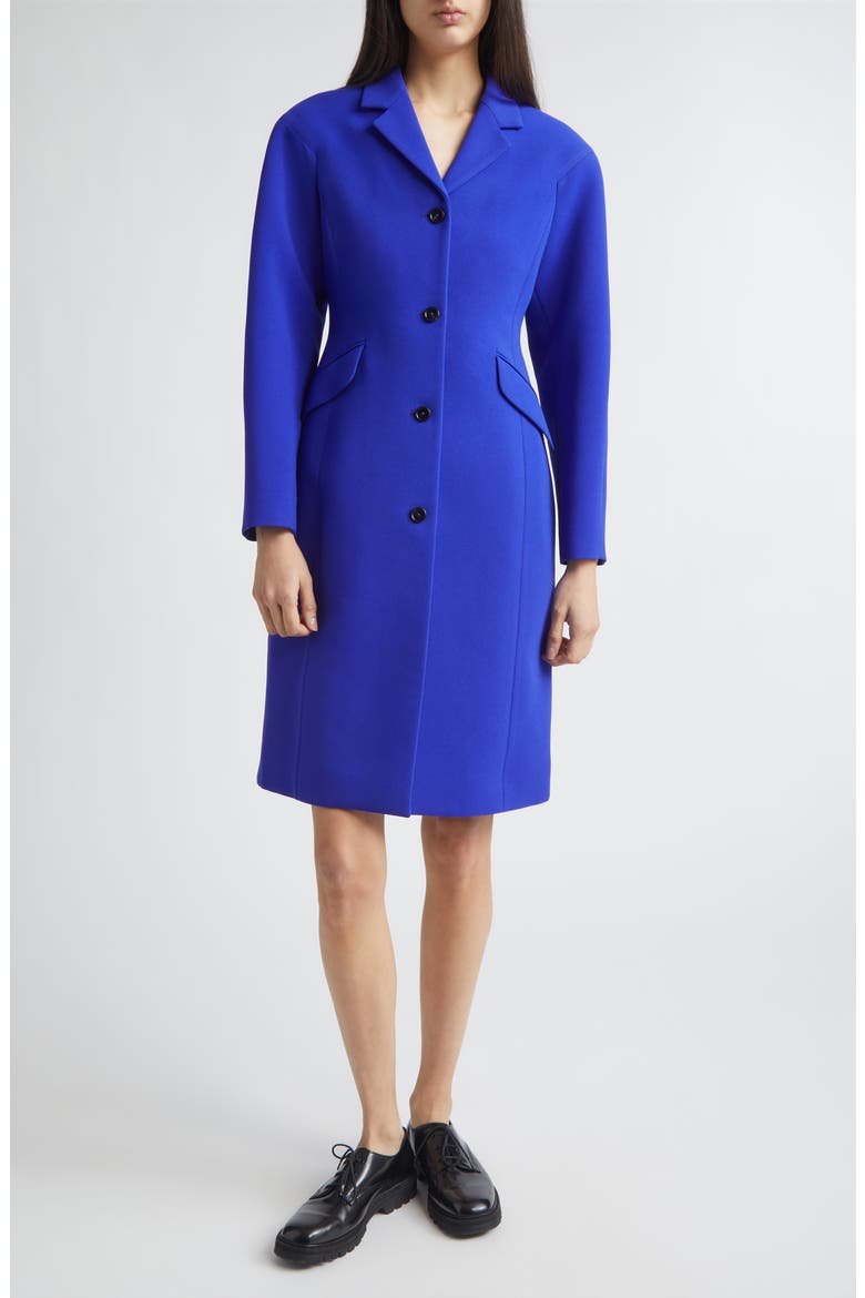 Sculpted Crepe Coat, Main, color, BLUEBELL