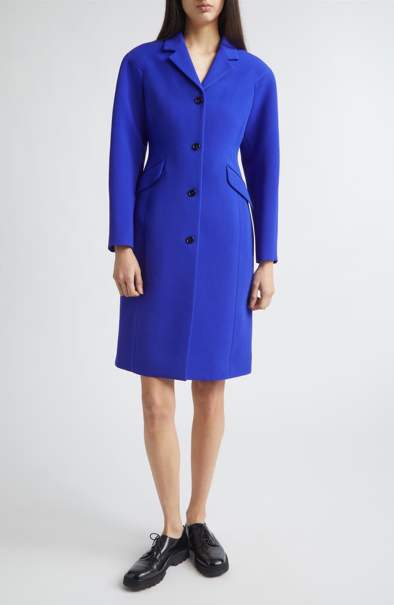 Jil Sander Sculpted Crepe Coat, Main, color, Bluebell