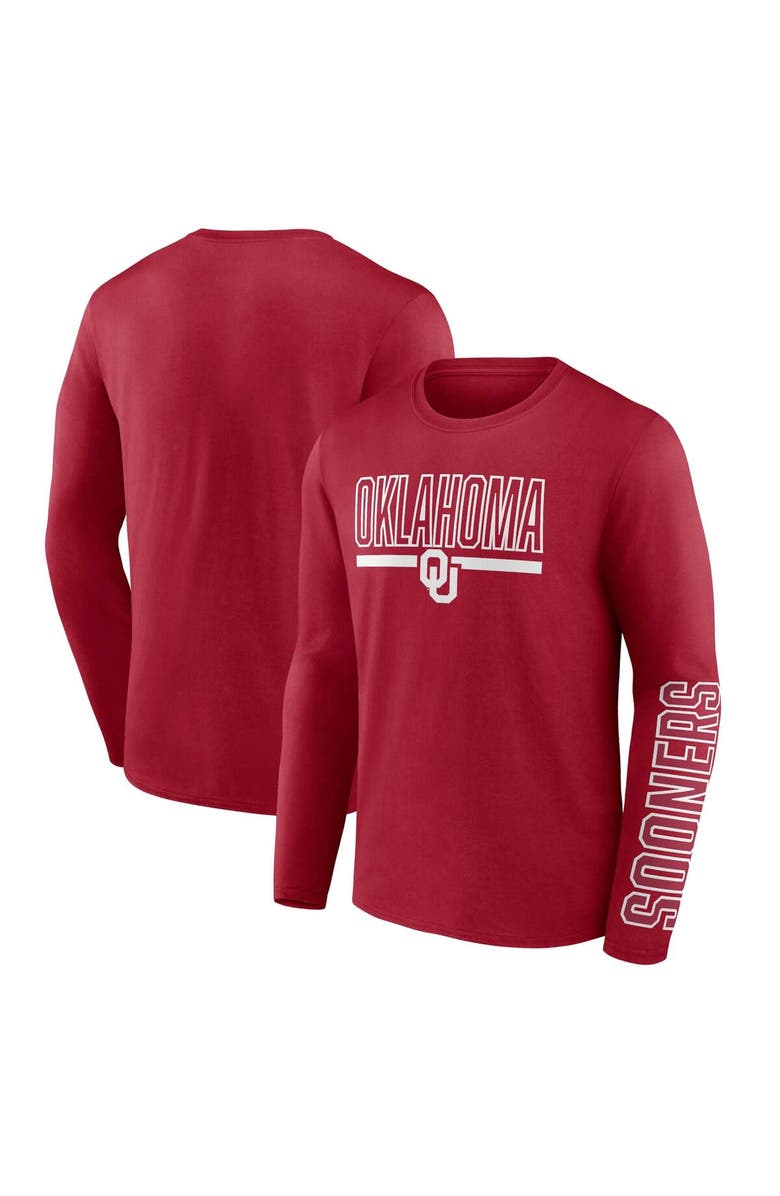 PROFILE Men's Profile Crimson Oklahoma Sooners Big & Tall Two-Hit Graphic Long Sleeve T-Shirt, Main, color, 