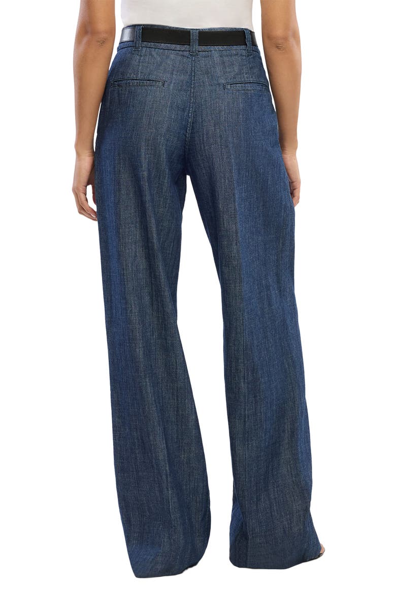 Another Tomorrow Chambray Relaxed Wide Leg Pant, Alternate, color, Dark Blue