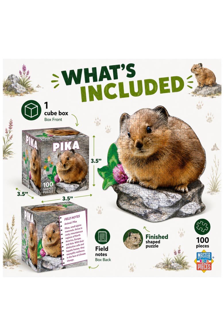 Pika 100 Piece Shaped Jigsaw Puzzle, Alternate, color, Multicolor