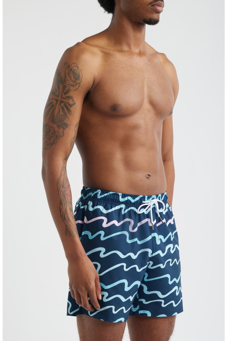 Salt Scene Swim Trunks, Alternate, color, BLUE
