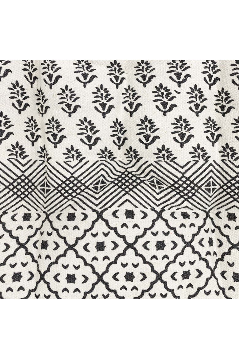 Boho Print Filled French Cushion Black & White, Alternate, color, White