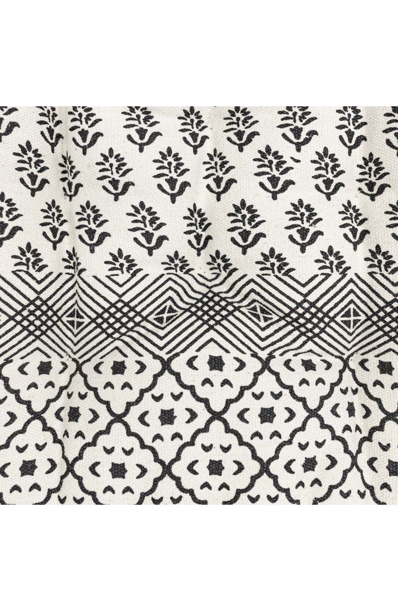 Foreside Home and Garden Boho Print Filled French Cushion Black & White, Alternate, color, White