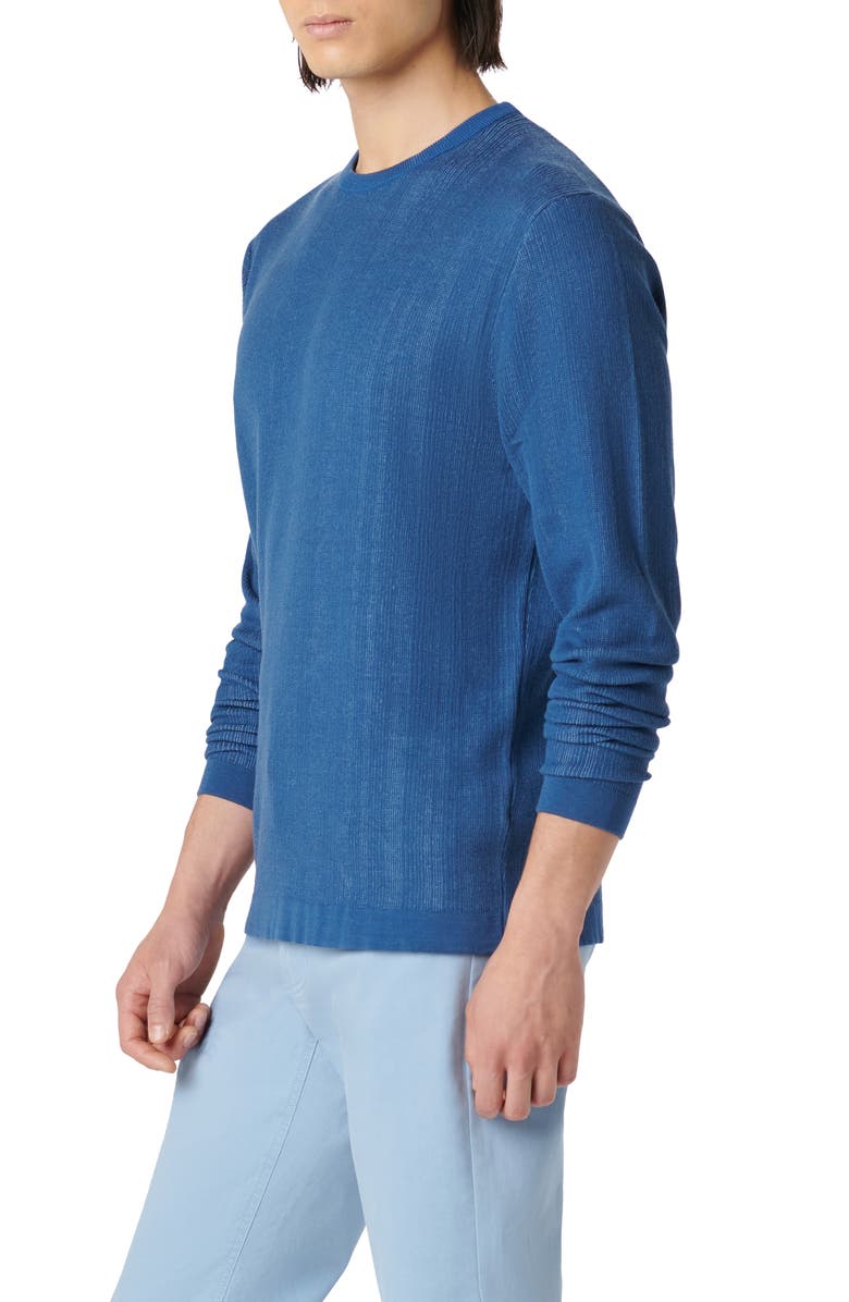 Bugatchi Cotton & Silk Crewneck Sweater, Alternate, color, Slate