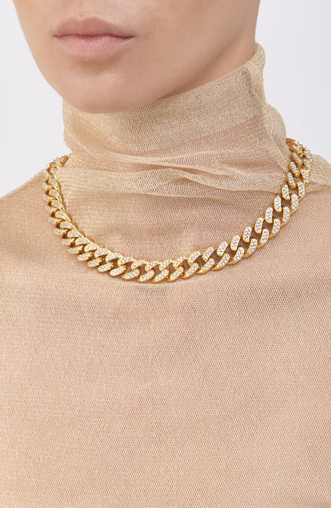Pavé CZ Curb Chain Necklace