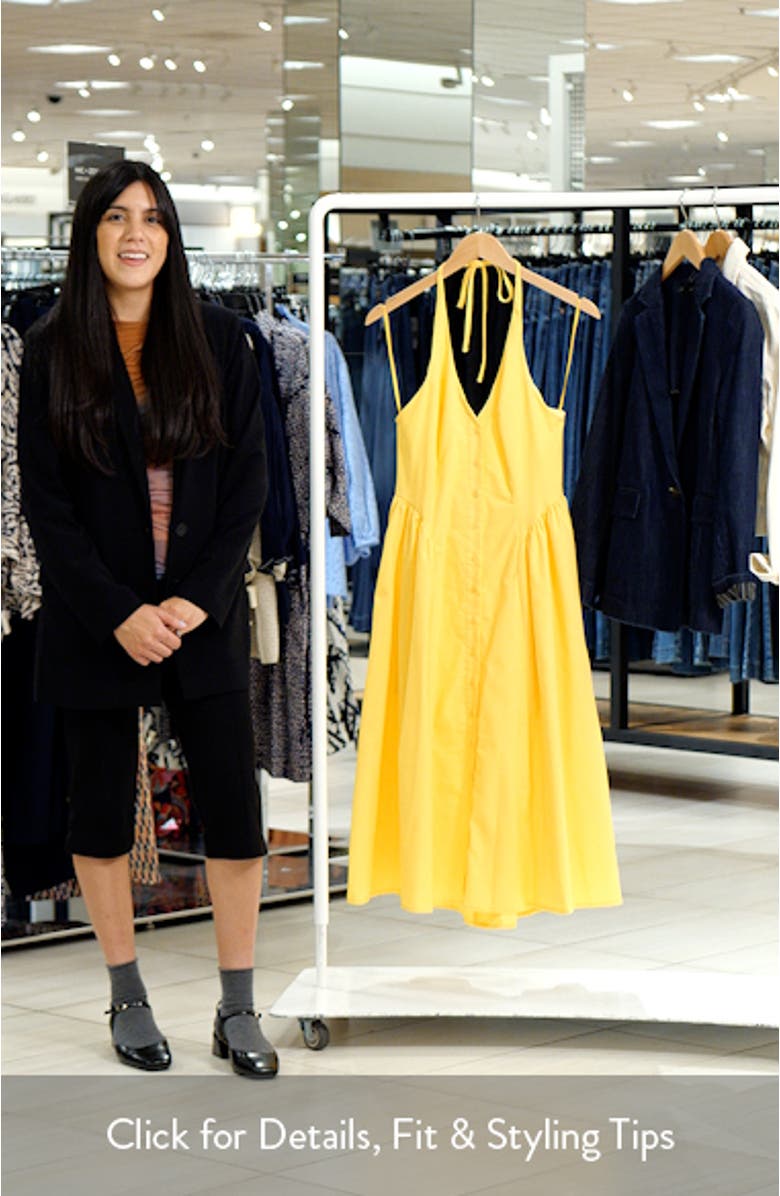 Halter Button Front Midi Dress, sales video thumbnail