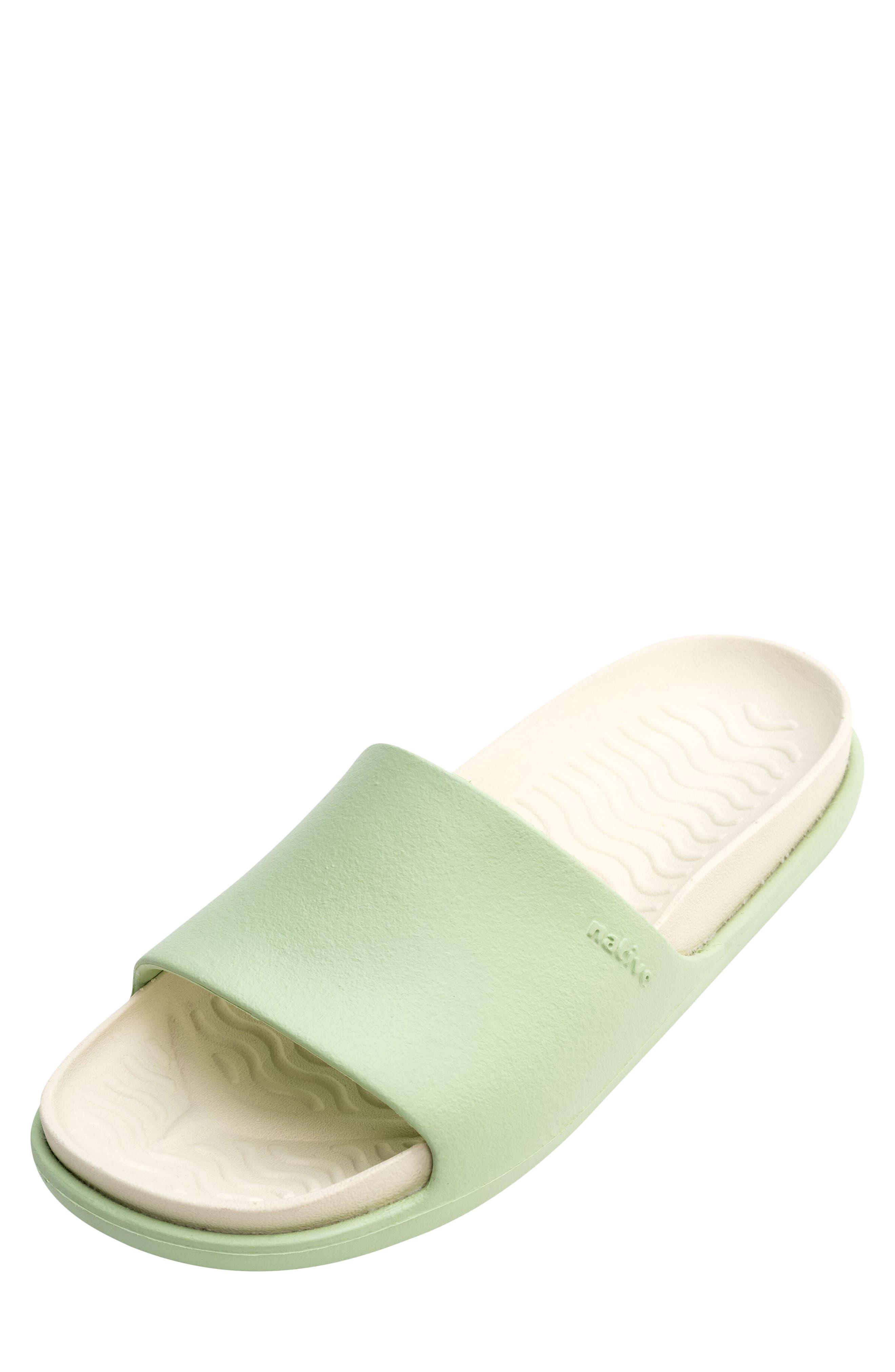 Native Shoes Spencer XL Slide Sandal, Main, color, Green/ Bone White