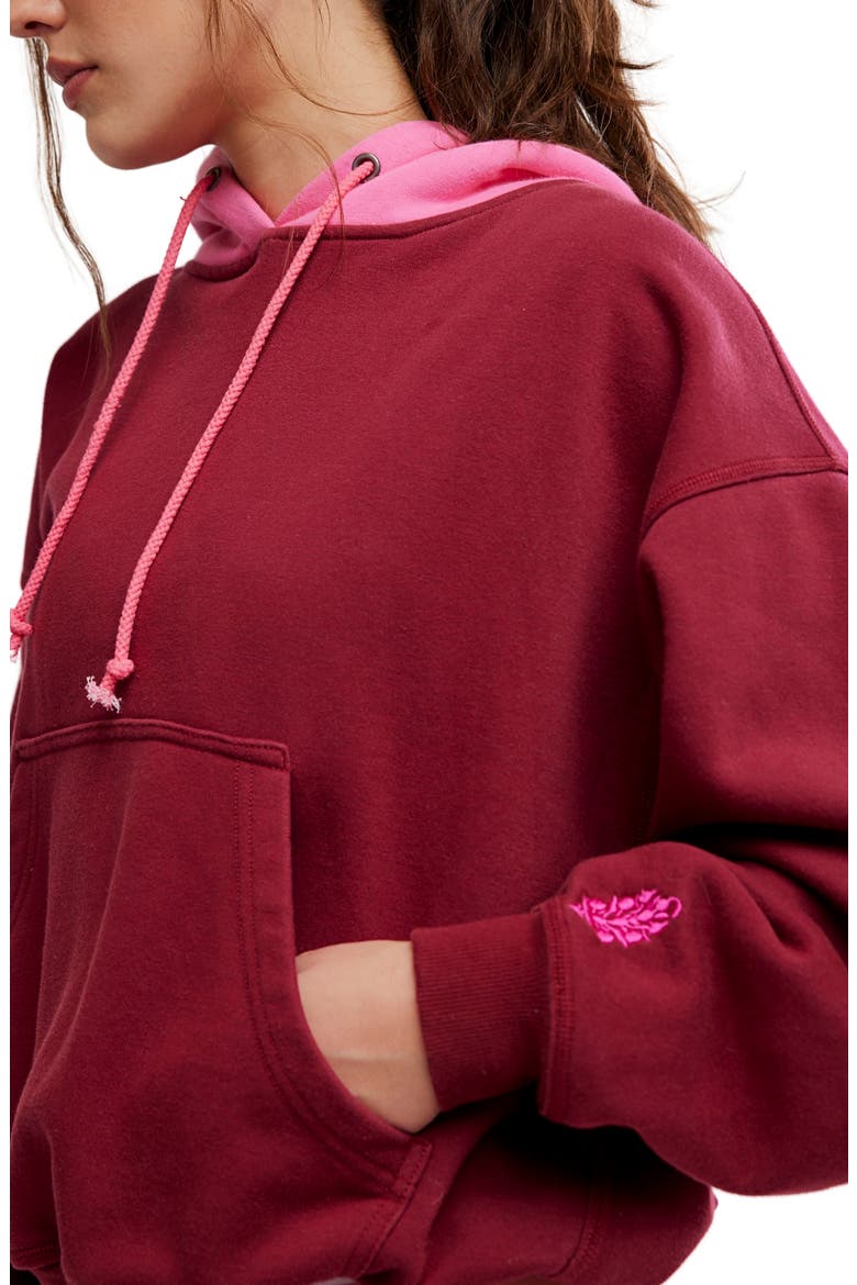 Final Call Colorblock Hoodie, Alternate, color, BRICK/ HOT PINK COMBO