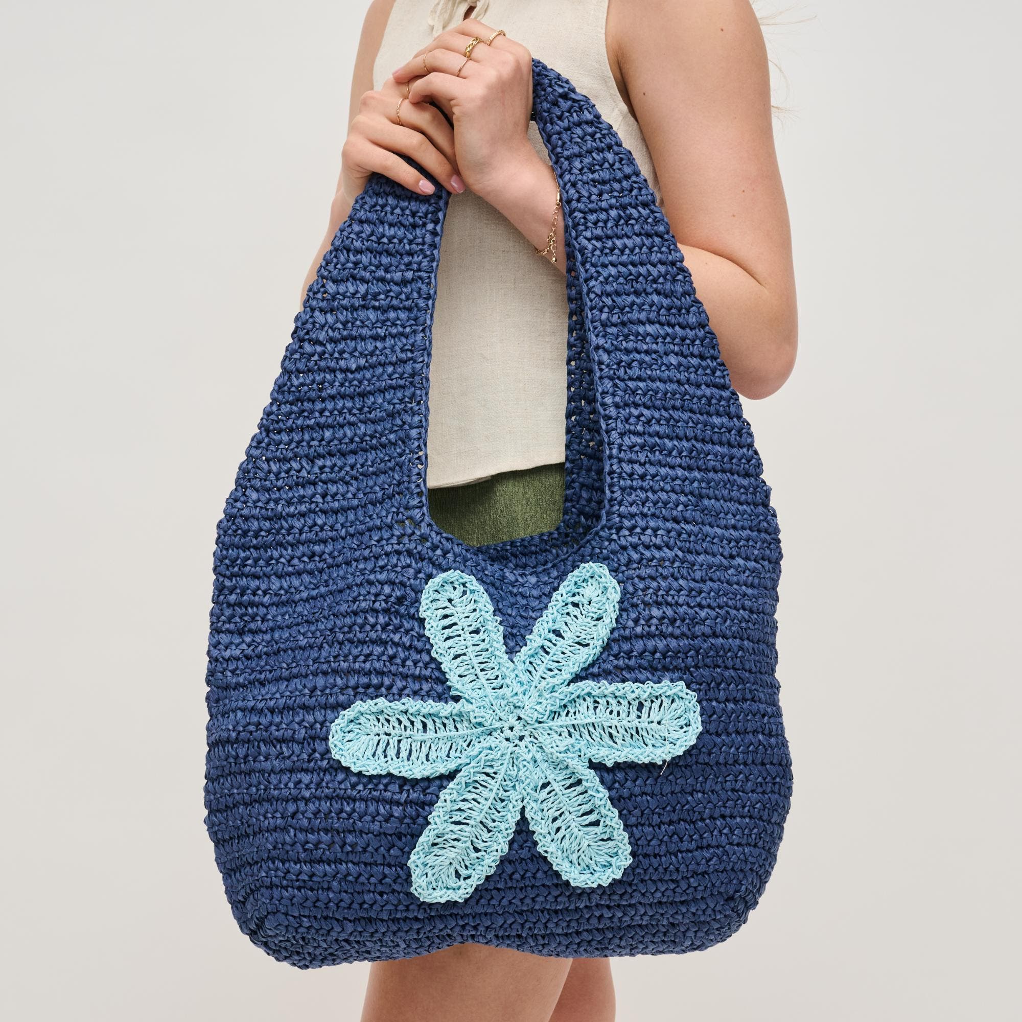 URBAN EXPRESSIONS HANDBAGS Crystal Hobo, Alternate, color, Navy