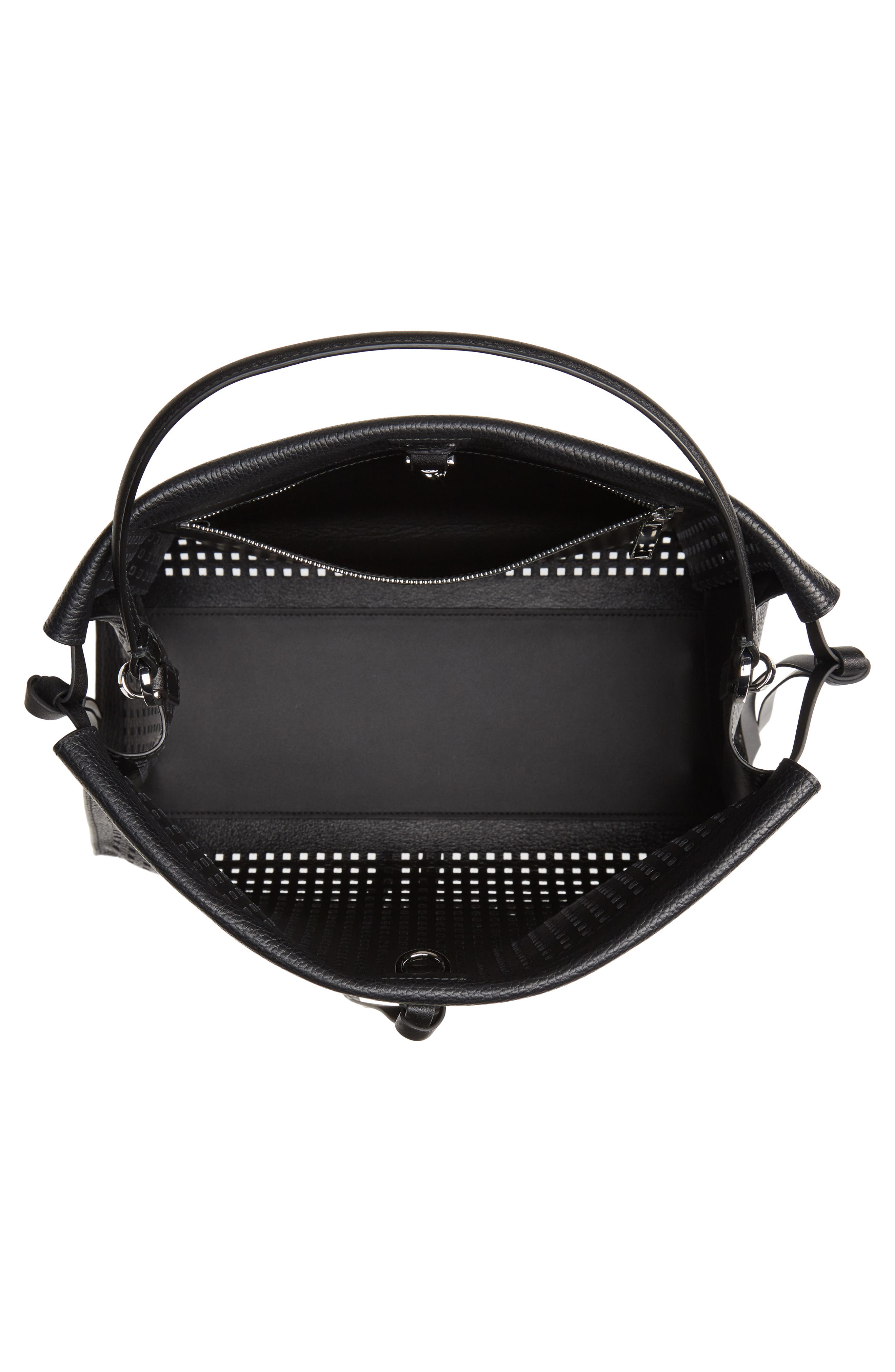 BOSS Katlin Small Perforated Leather Tote, Alternate, color, 