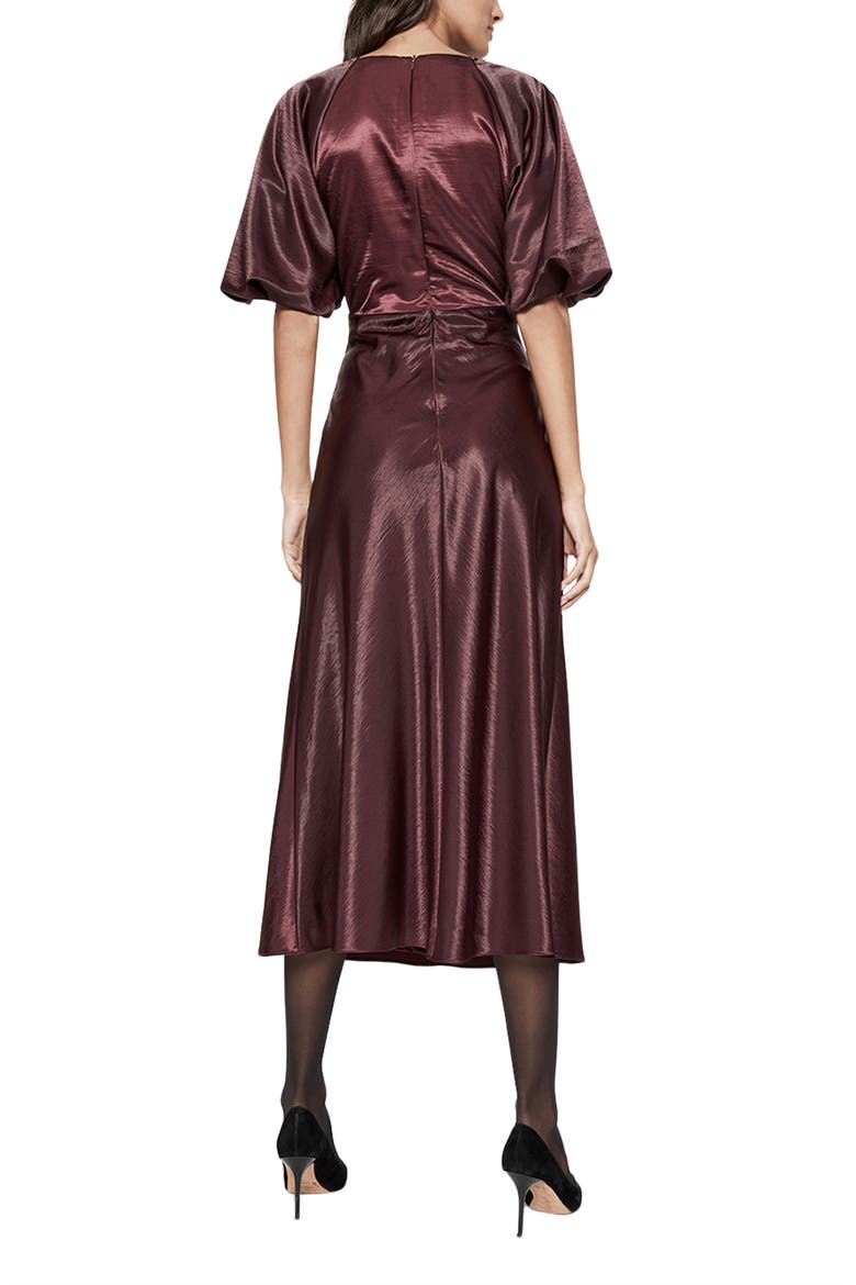 Everleigh Satin Midi Dress, Alternate, color, BURGUNDY