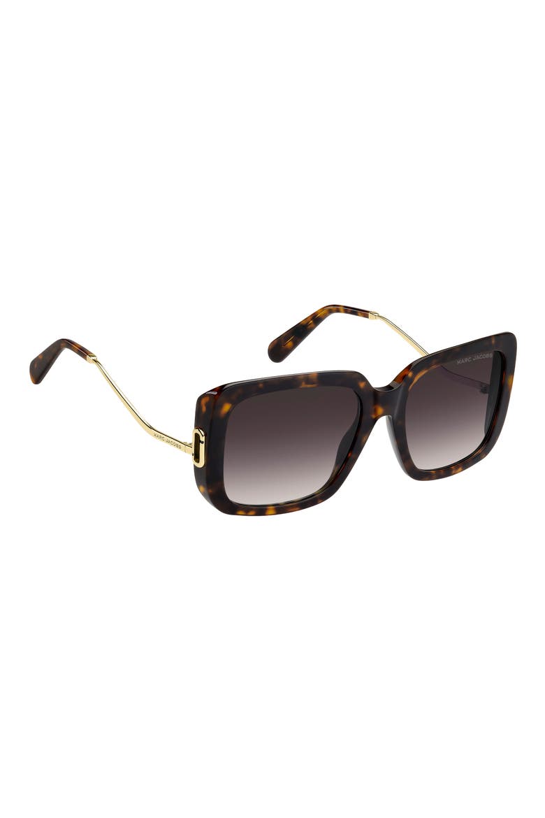 57mm Gradient Square Sunglasses, Alternate, color, HAVANA/ BURGUNDY