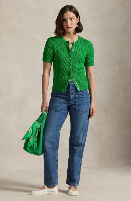 Polo Ralph Lauren Cable Stitch Short Sleeve Cotton Cardigan