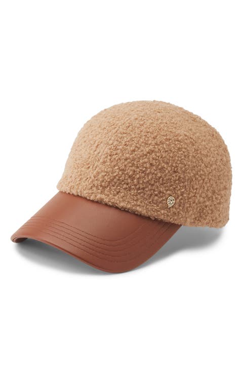 Adelyn Wool Blend & Leather Baseball Cap