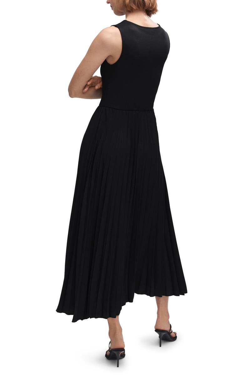 MANGO Ribbed Pleated Midi Dress, Alternate, color, 