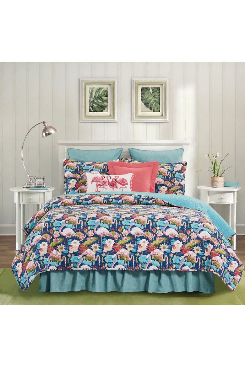Flamingo Friends Flock Lumbar Accent Pillow 12" x 20", Alternate, color, Pink