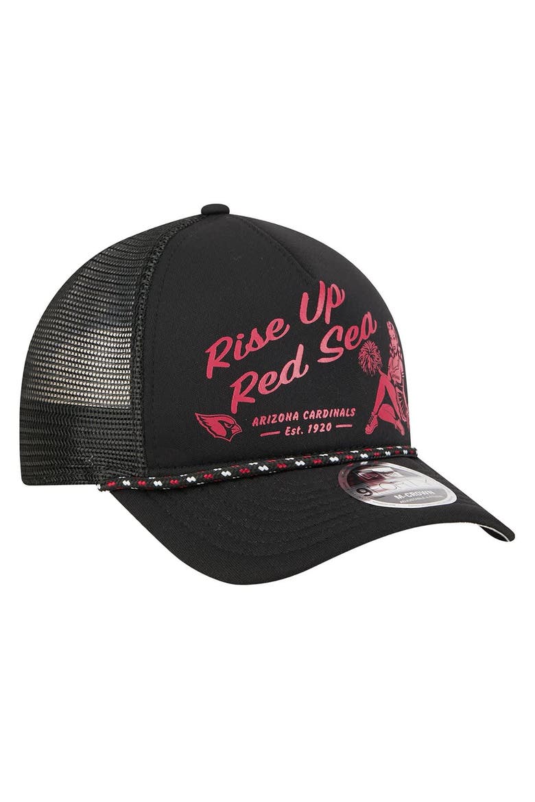 Men's New Era Black Arizona Cardinals Gas Station 9FORTY A-Frame M-Crown Adjustable Trucker Hat, Alternate, color, Black