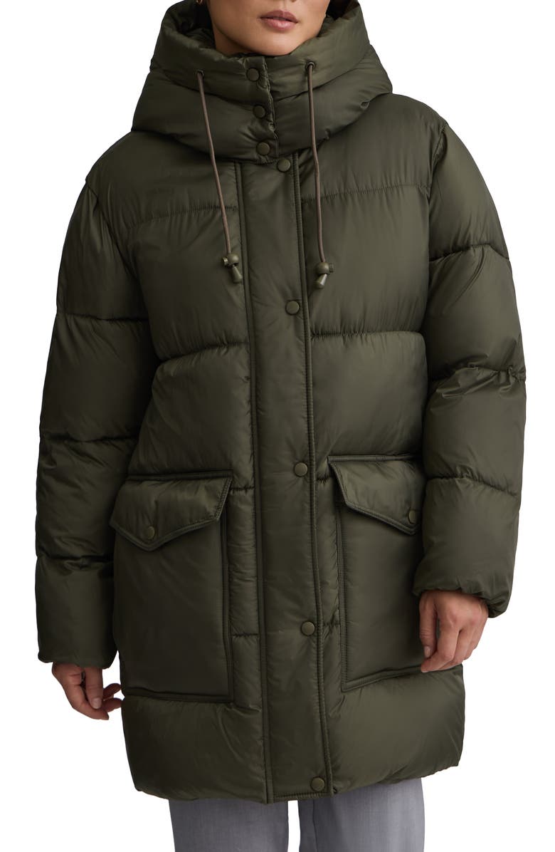 NVLT Cire Wonder Puffer Coat, Main, color, Olive Metallic