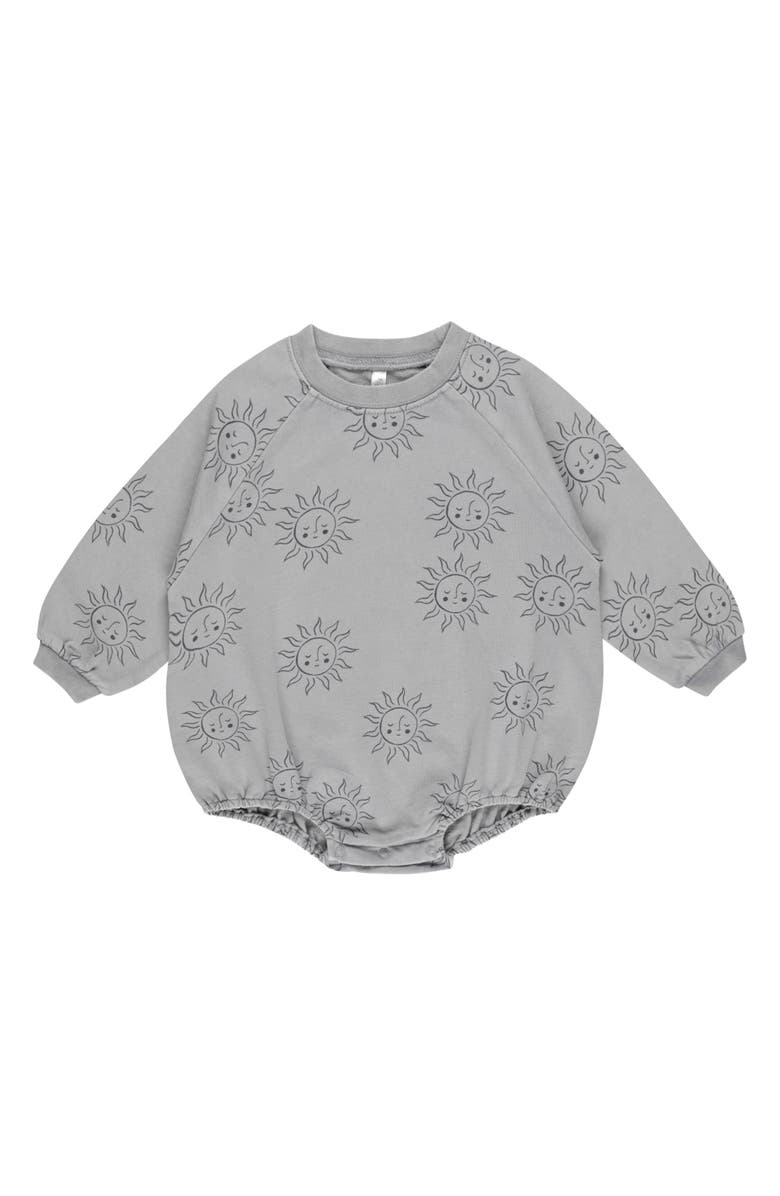 Rylee + Cru Suns Crewneck Cotton Bubble Romper, Main, color, Dusty Blue