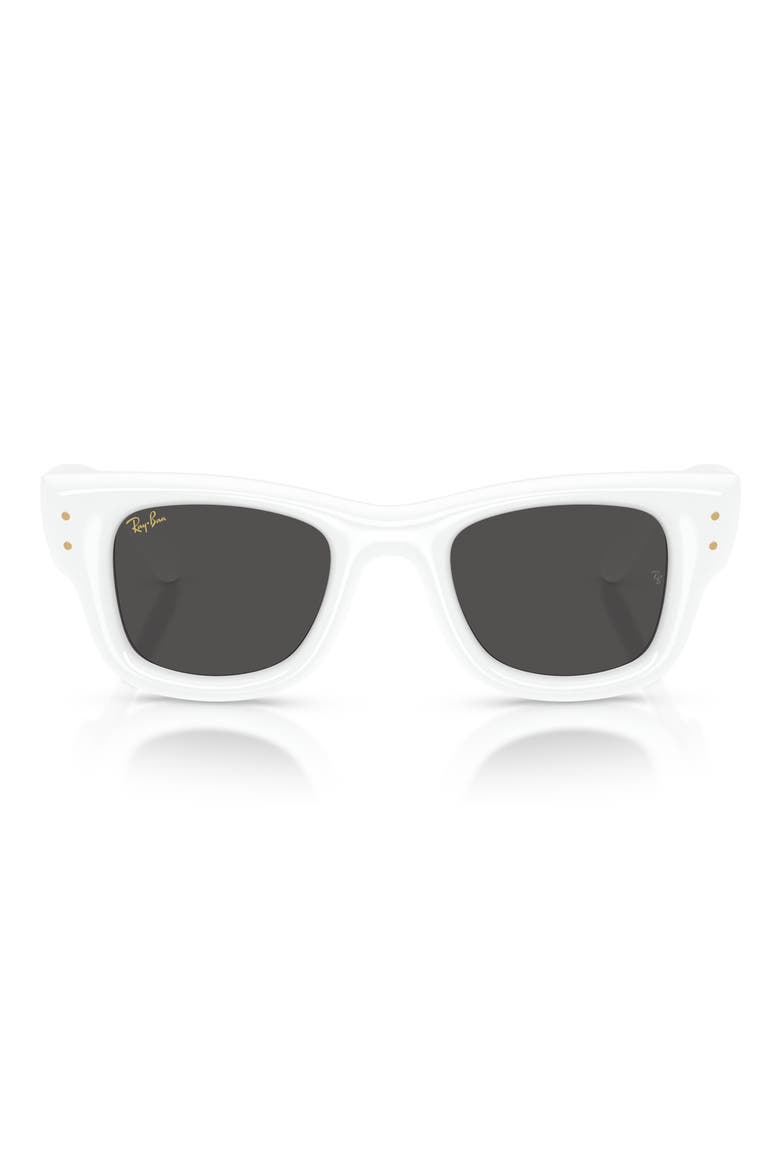 Wayfarer Puffer 47mm Square Sunglasses, Main, color, WHITE / DARK GREY