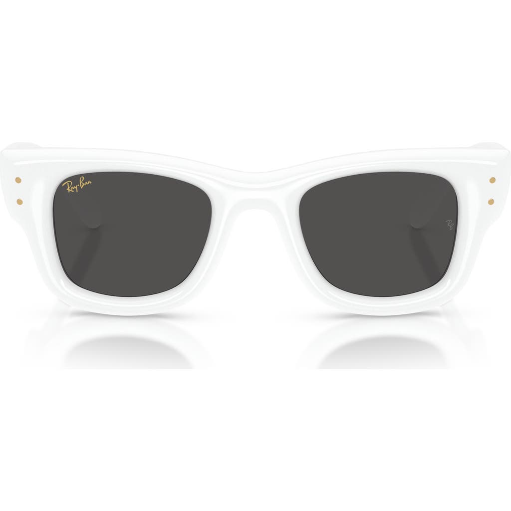 Ray Ban Ray-ban Wayfarer Puffer 47mm Square Sunglasses In White