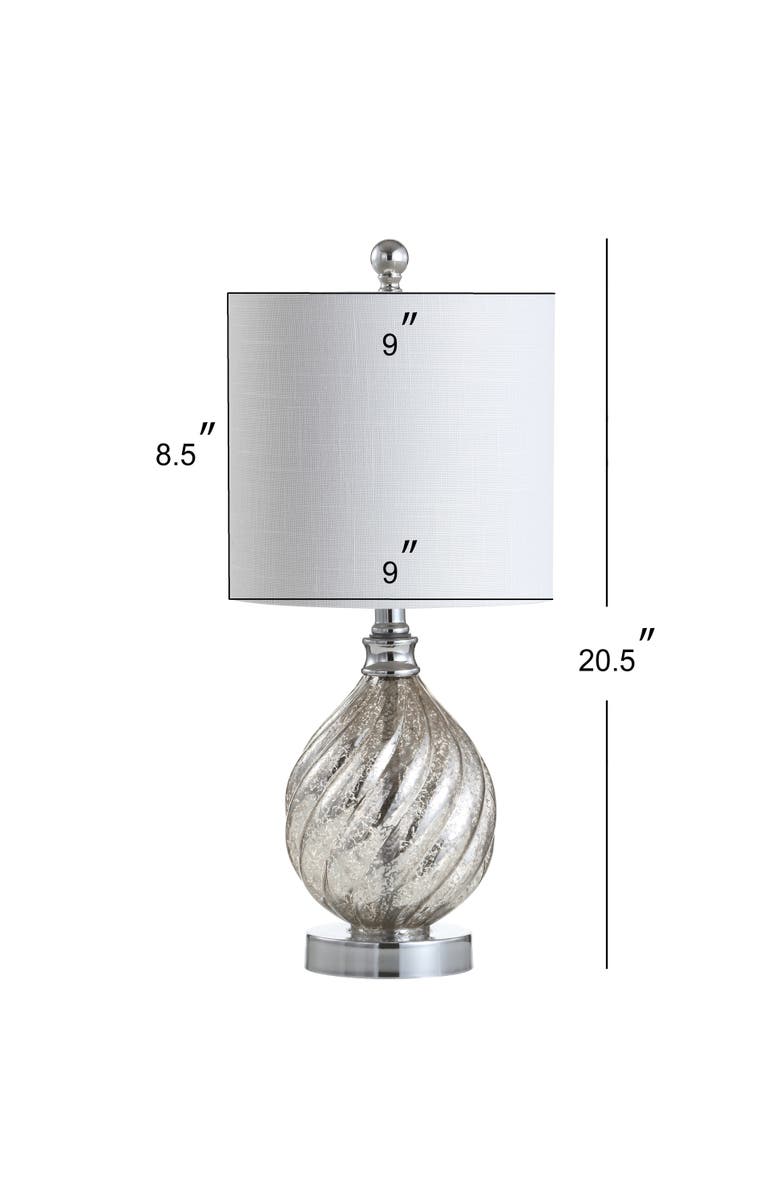 JONATHAN Y Lawrence Glass/Metal LED Table Lamp, Alternate, color, Mercury Silver