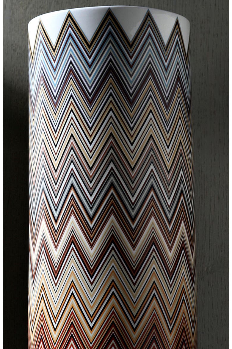 High Vase Zig Zag  Jarris 148 Diam. 6.3", H 14", Alternate, color, Multicolor