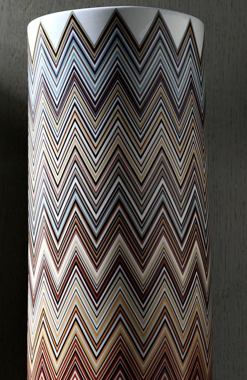 Missoni Home Tableware High Vase Zig Zag Jarris 148 Diam. 6.3", H 14"
