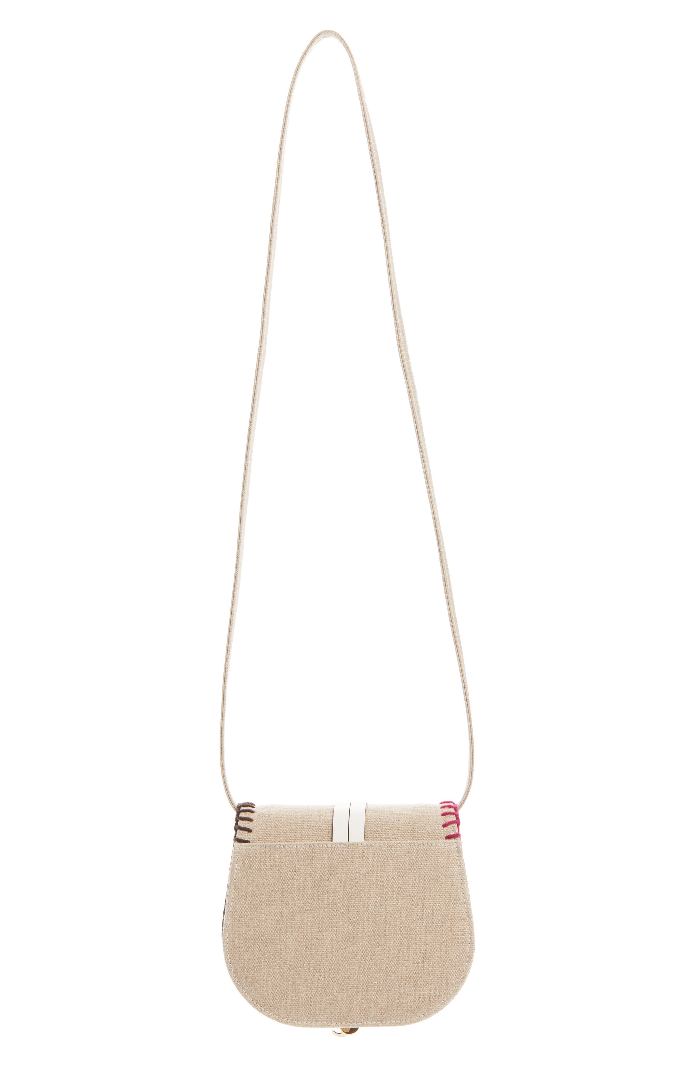 Chloé Mini Alphabet Saddle Linen Saddle Bag, Alternate, color, 