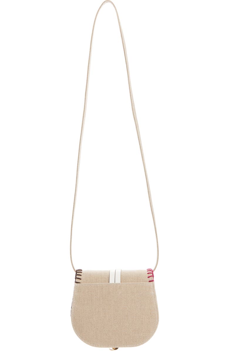 Chloé Mini Alphabet Saddle Linen Saddle Bag, Alternate, color,