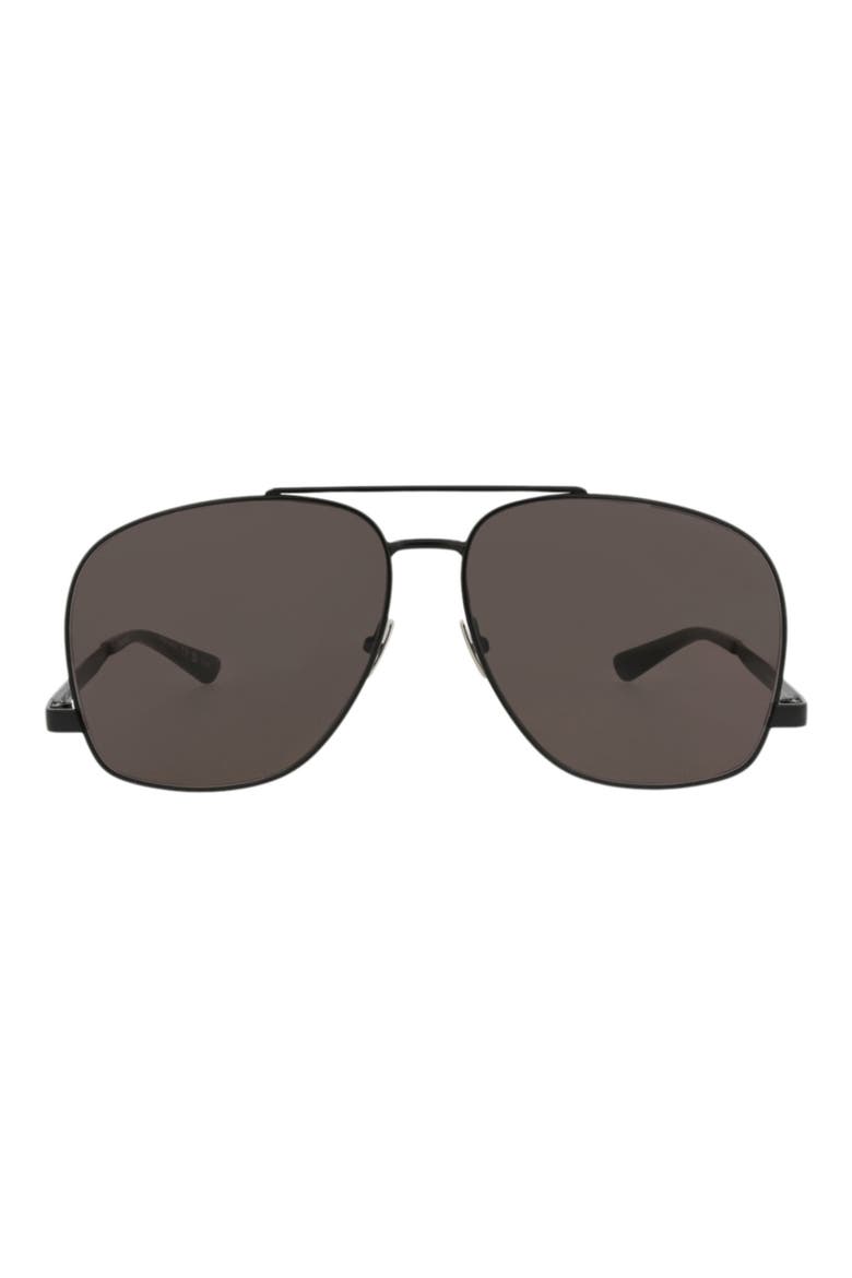 59mm Aviator Sunglasses, Main, color, BLACK BLACK BLACK