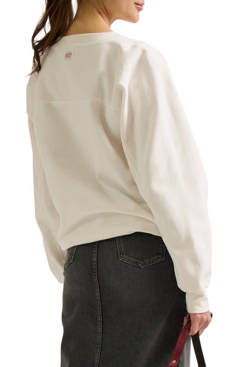 Cache Coeur Mom Maternity & Nursing Sweatshirt, Alternate, color, Ivory
