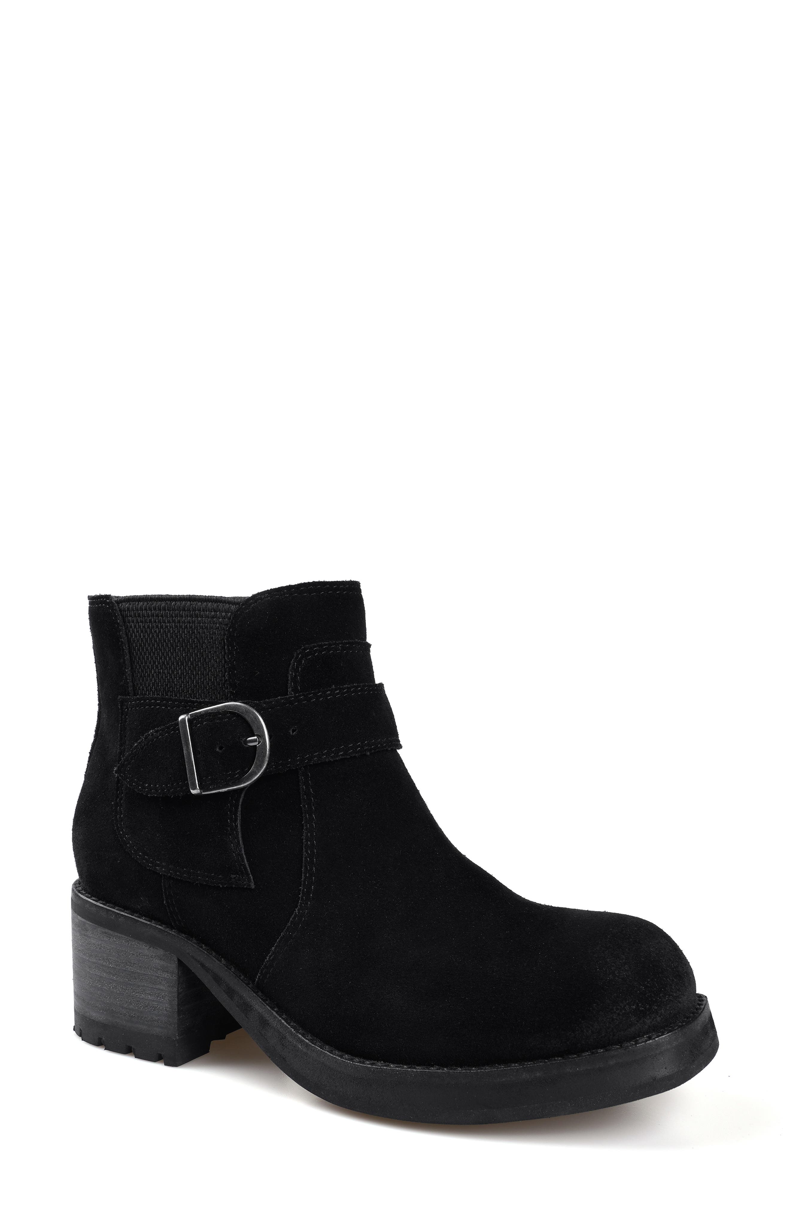 Candie's Crank Chelsea Boot, Main, color, Black Suede