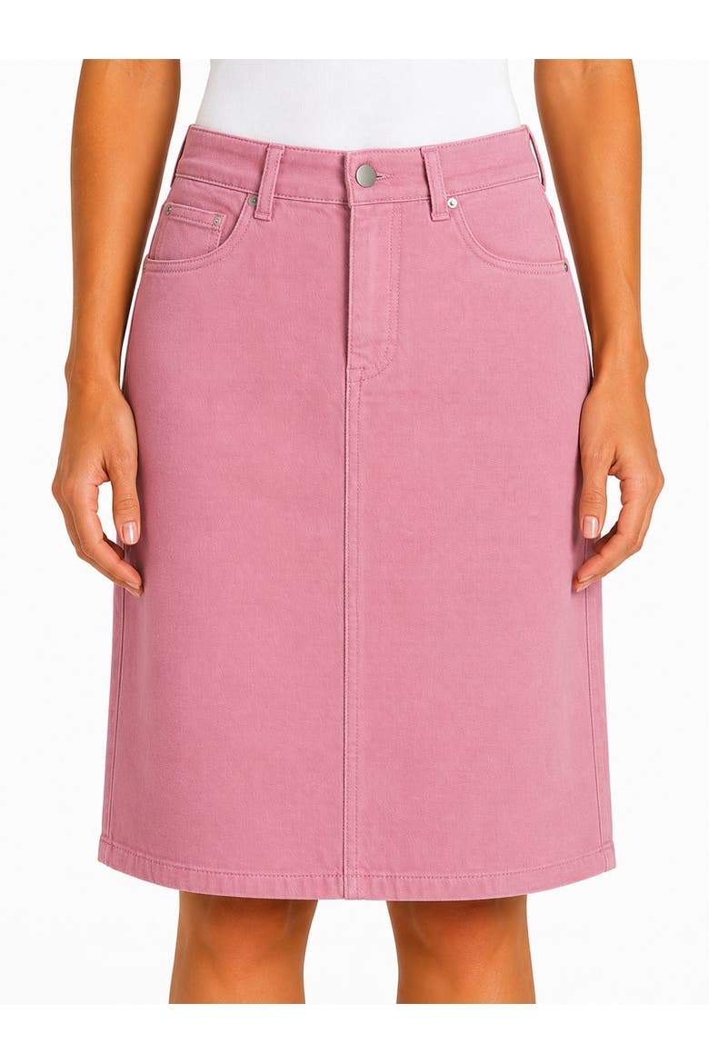 Darla Knee-Length Twill Skirt, Main, color, Cyclamen