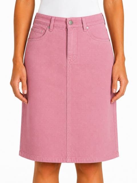 Darla Knee-Length Twill Skirt