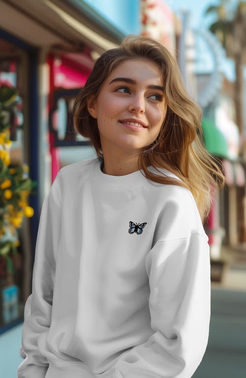 Dalix Womens Butterfly Heavyweight Relaxed Sweatshirt