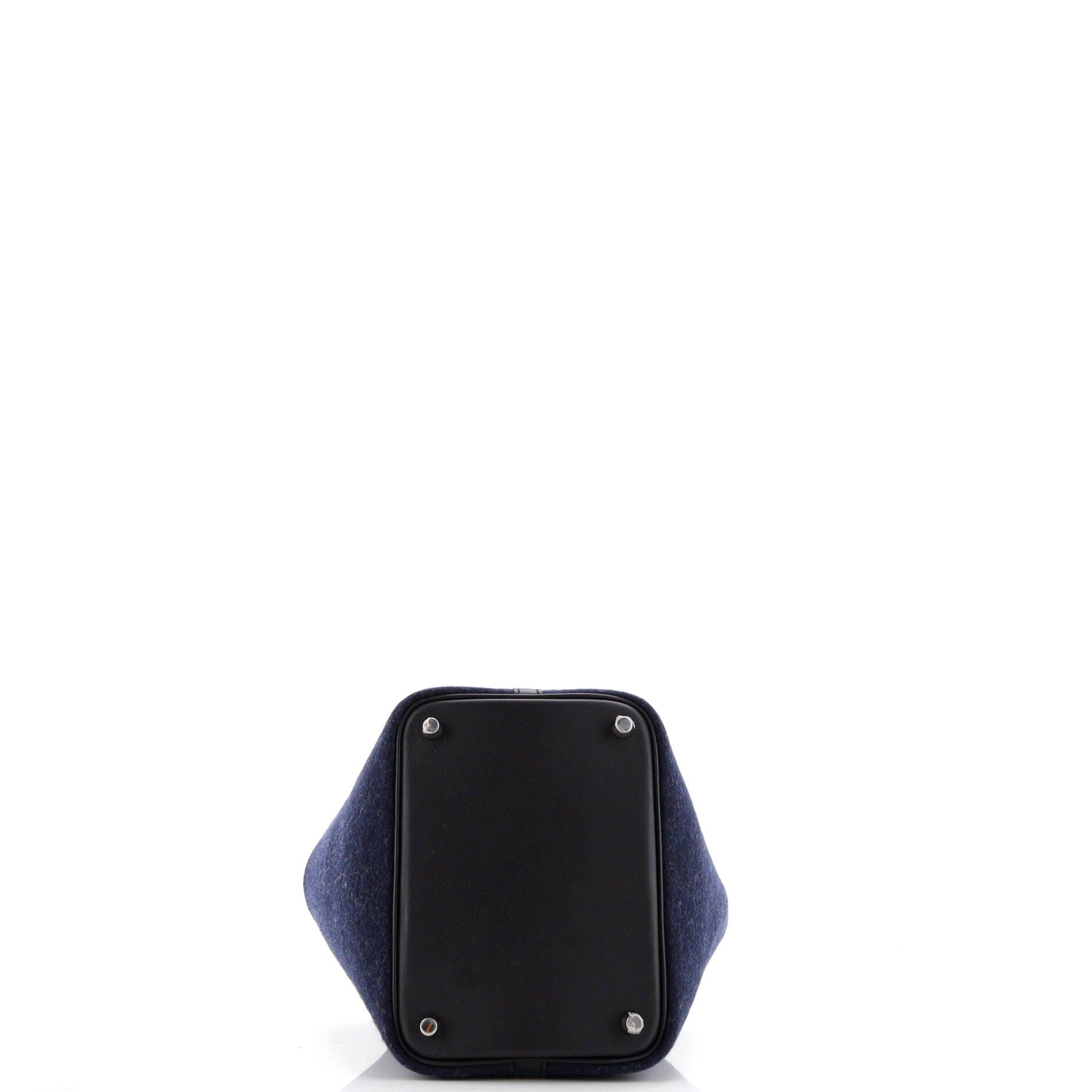 Pre-Owned Hermes Picotin Lock Bag Felt with Leather PM, Alternate, color, Bleu Nuit