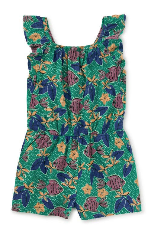 Tea Collection Ruffle Strap Romper In Multi