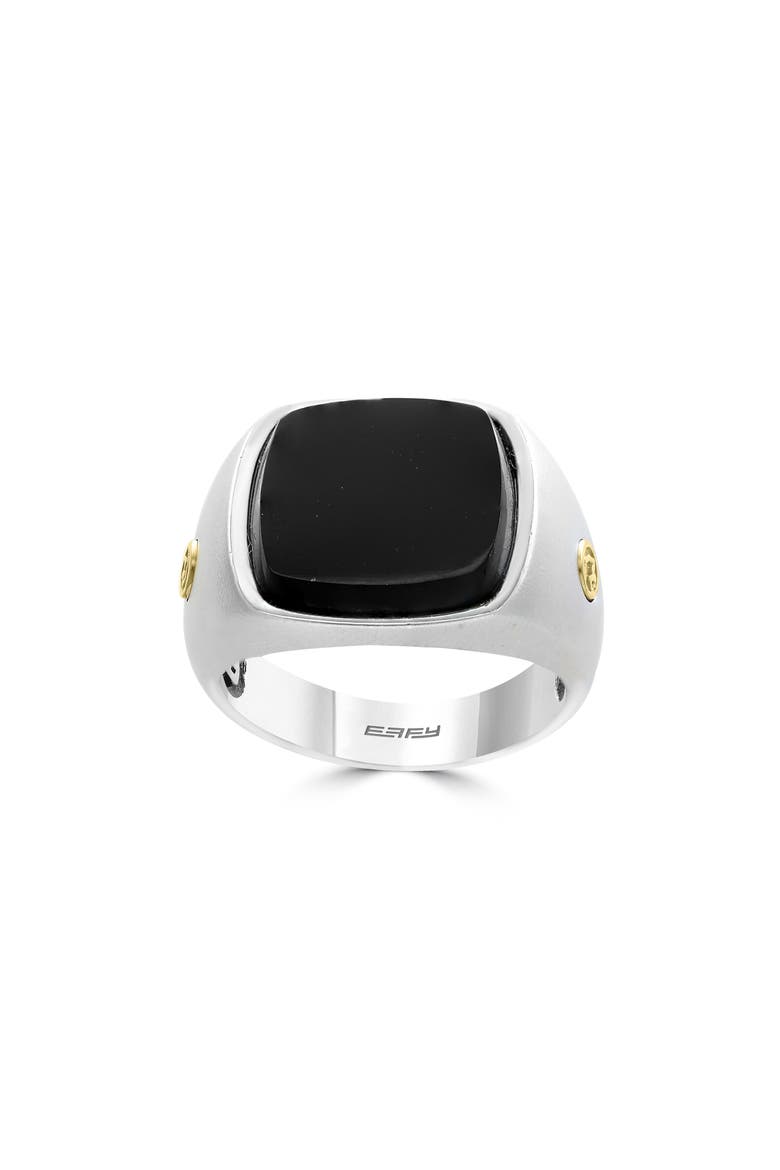 Sterling Silver Onyx Signet Ring, Main, color, BLACK