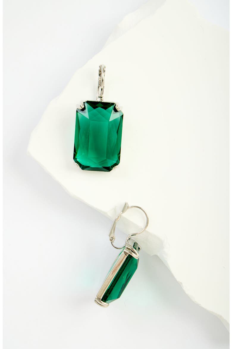 Glass Drop Earrings, Alternate, color, GREEN
