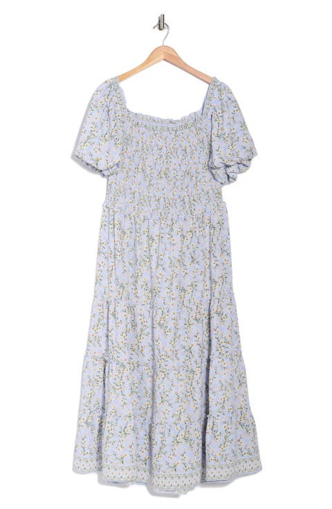 Square Neck Bubble Sleeve Dress (Plus)