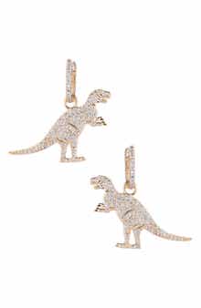 EYE CANDY LOS ANGELES CZ T-Rex Huggie Drop Earrings
