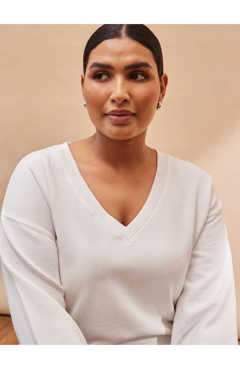 Live Unlimited V-Neck Sweatshirt, Alternate, color, Cream