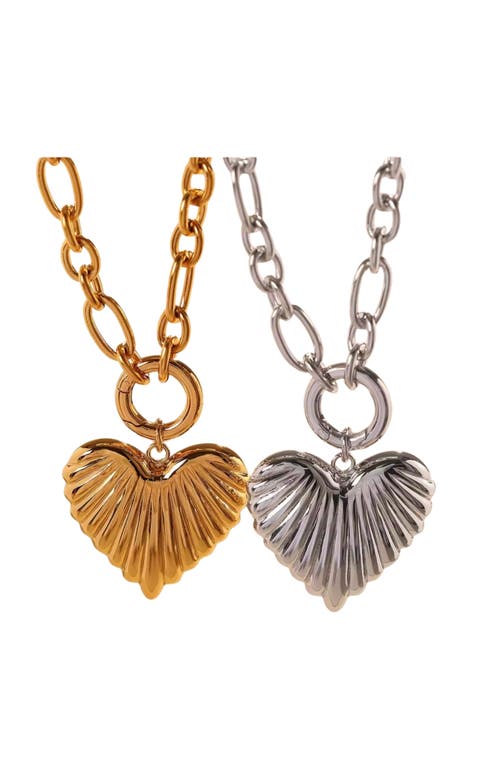 Macrae & Co . Lorraine Heart Pendant Necklace In Metallic