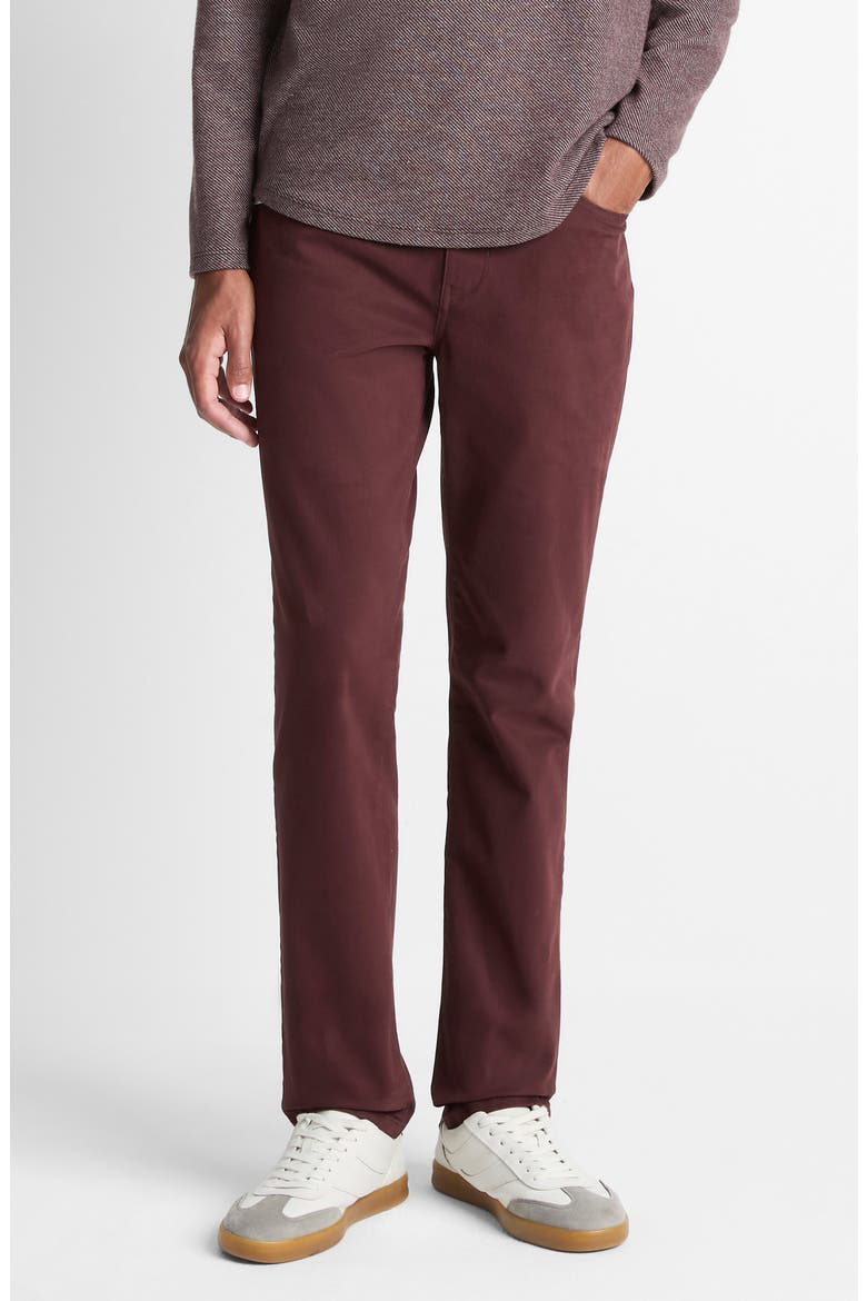 Dylan Slim Fit Peached Stretch Cotton Pants, Main, color, PORT