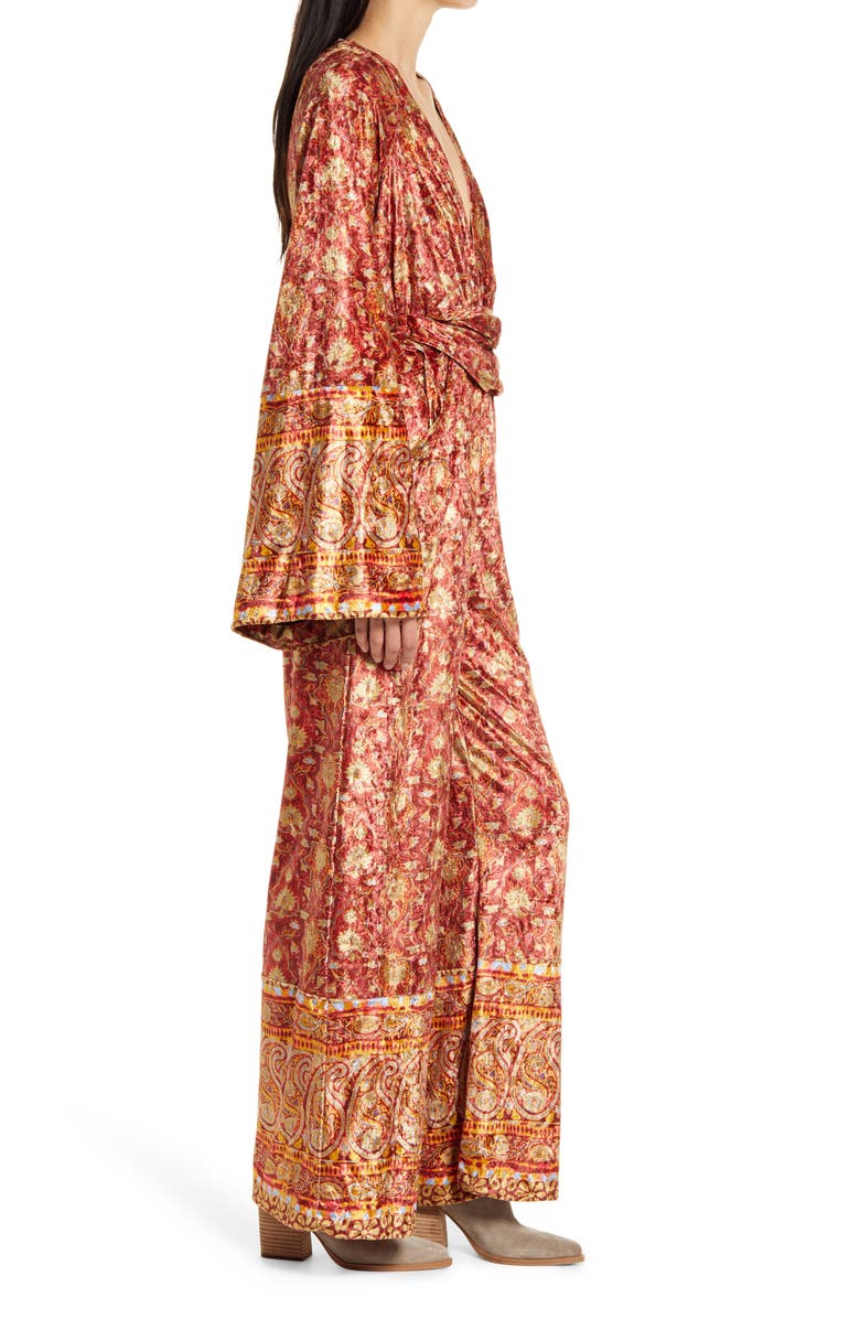 Free People Harper Printed Long Sleeve Jumpsuit, Alternate, color, 