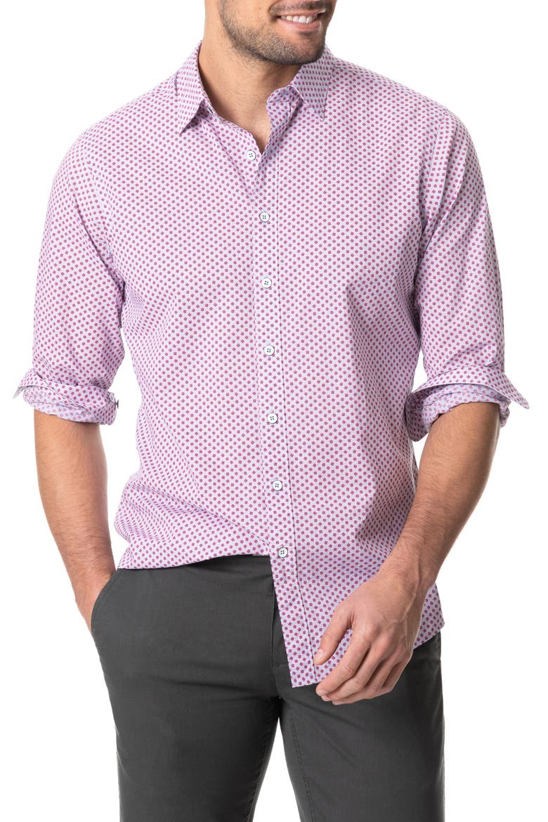 Green Bay Floral Button-Up Shirt, Main, color, CORNFLOWER