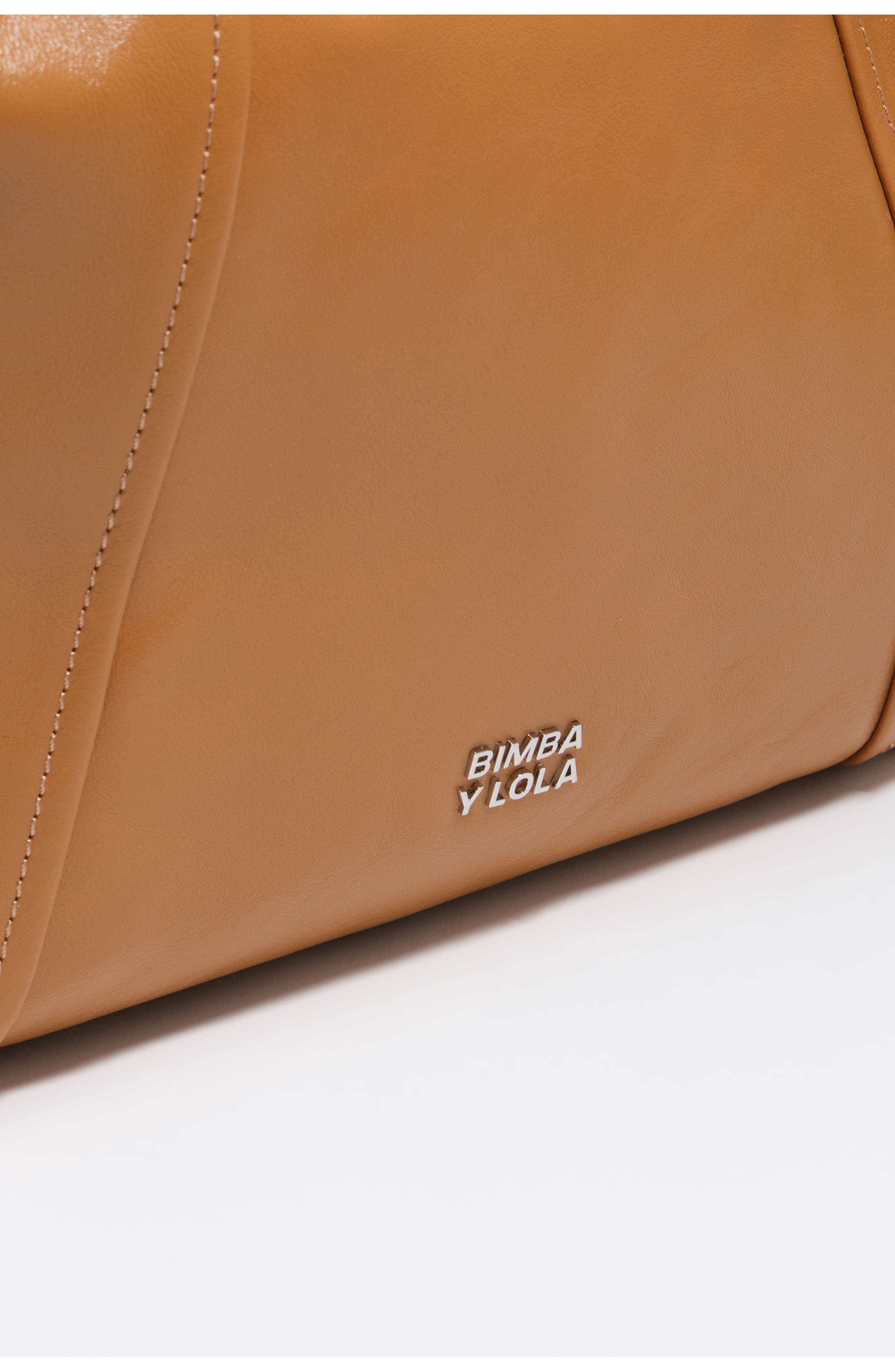 Bimba y Lola Leather Paper Bag, Alternate, color, Toffee