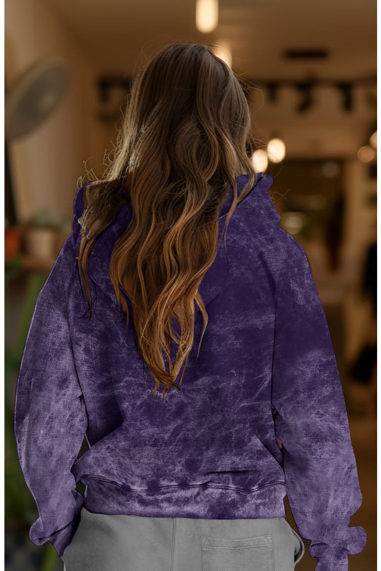 Butterfly Womens Mineral Washed Hoodie, Alternate, color, Purple